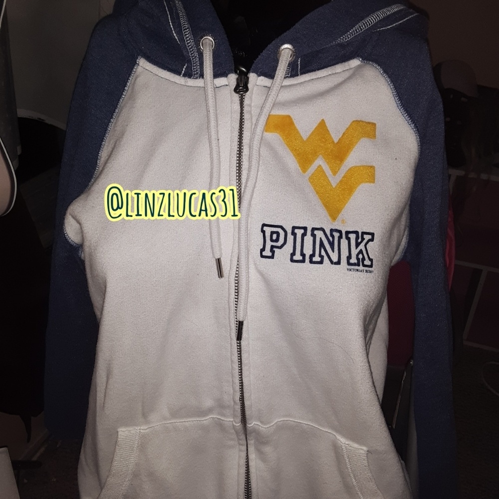 PINK VICTORIA SECRET SZM FULL ZIP, EUC